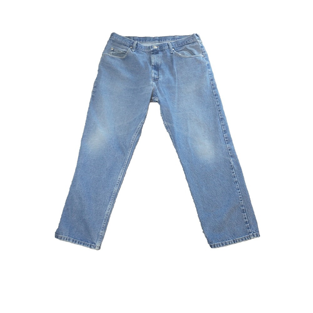 Wrangler Authentics Mens 36x29 Light Wash Straight Leg Cotton Jeans 976T1DR